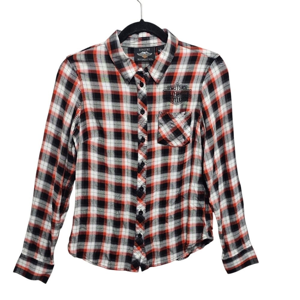 Harley Davidson‎ Bar&Shield Plaid Shirt Women's Size Small
